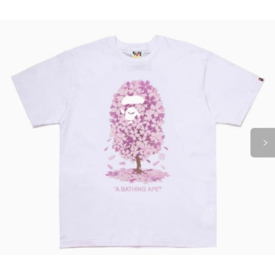 White BAPE Cherry Blossom Tree Ape Head T-Shirt